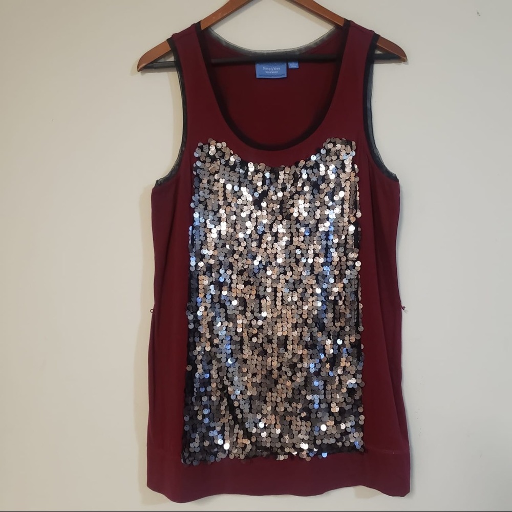 Vera Wang t-shirt with silvery sequins - Picture 1 of 11